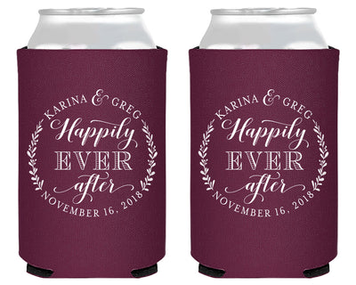 Happily Ever After Circle Design Can Coolers #1934