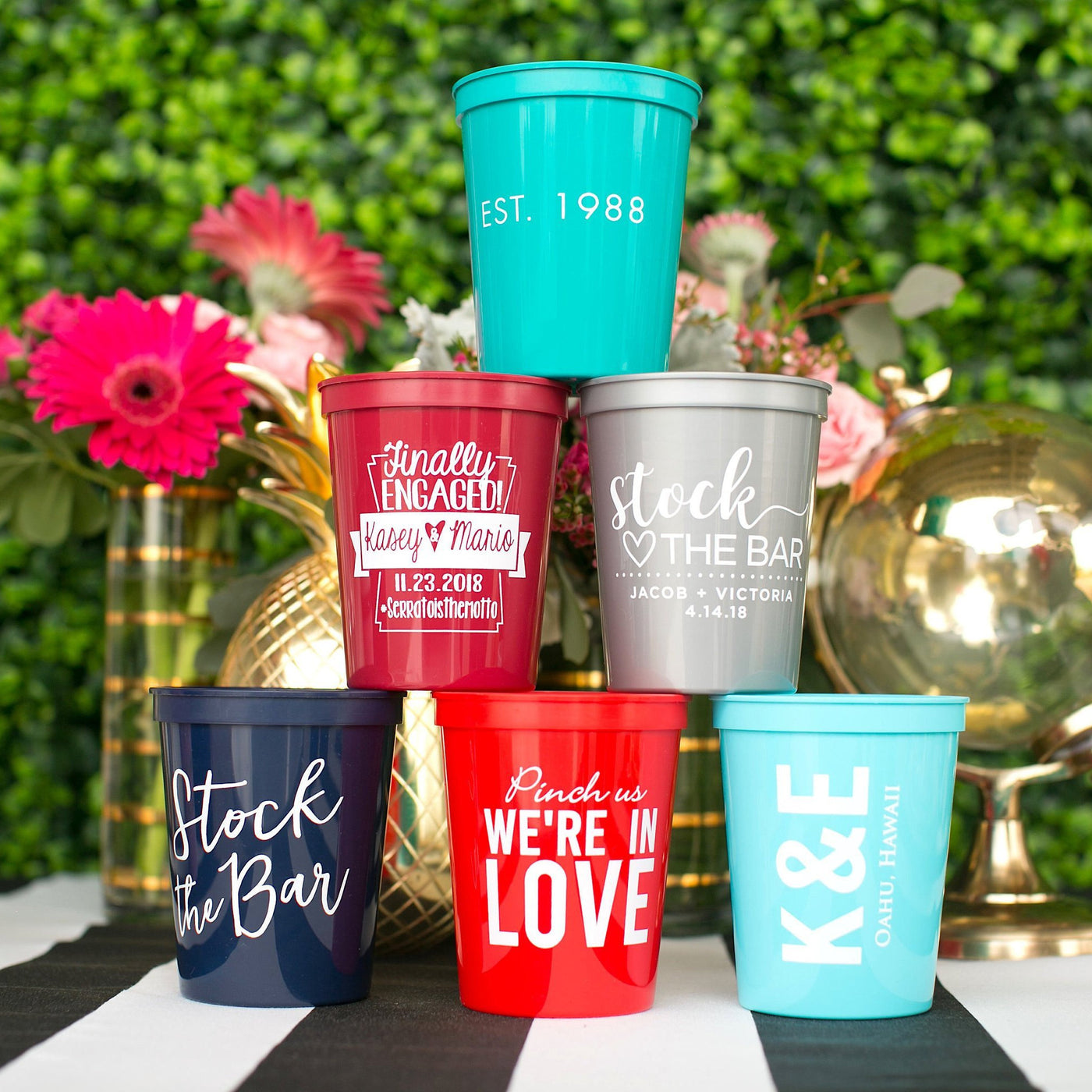 Custom Bridesmaid Tumblers, Hawaiian Hibiscus Tumblers, Floral