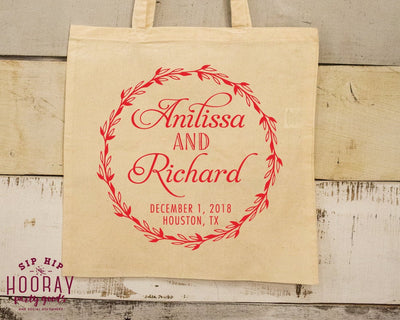 Custom Names Wedding Welcome Tote Bag 1932