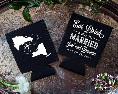 Destination Wedding Neoprene Can Coolers #1954