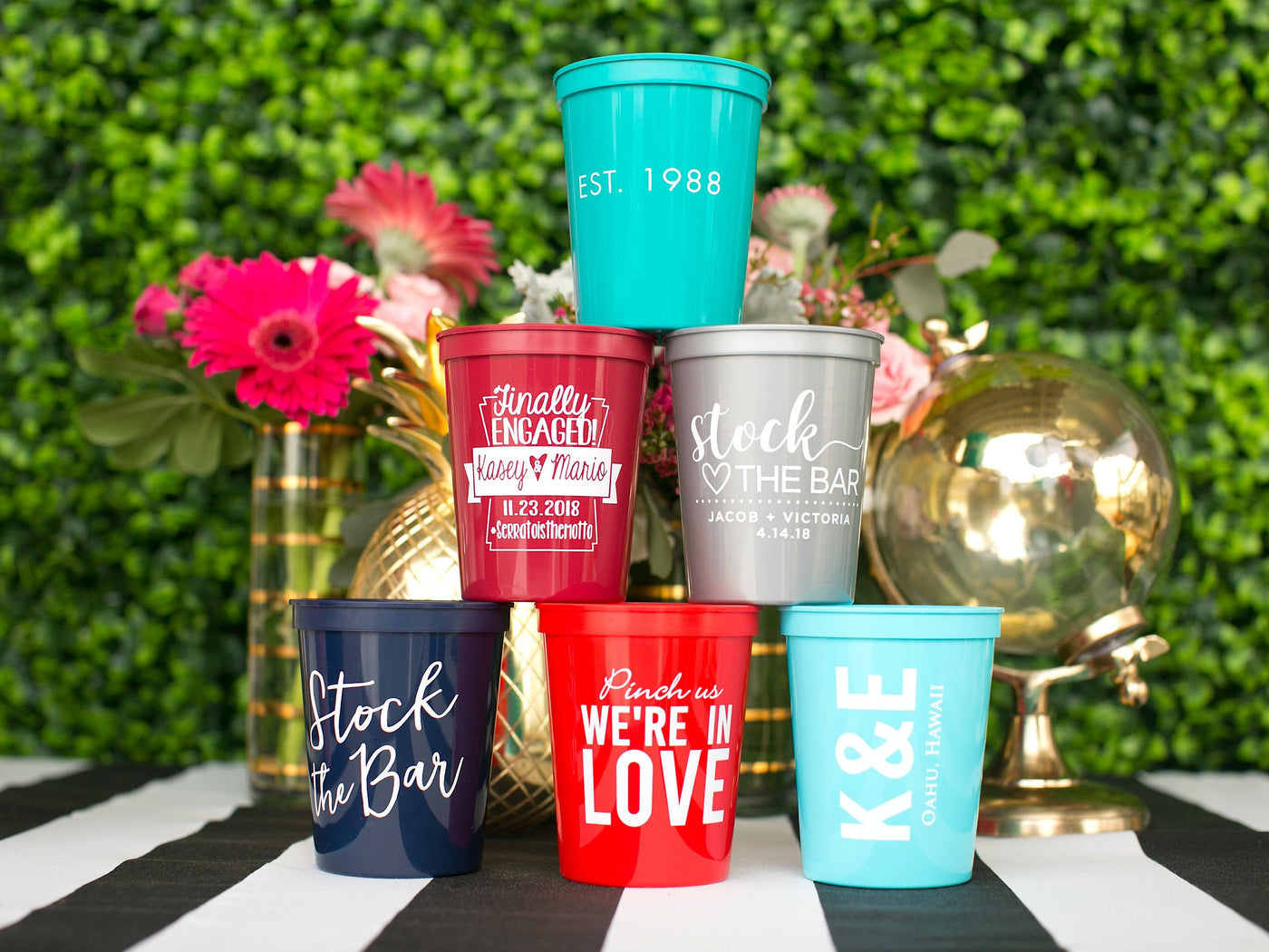 Personalized Wedding Stadium Cups #1962