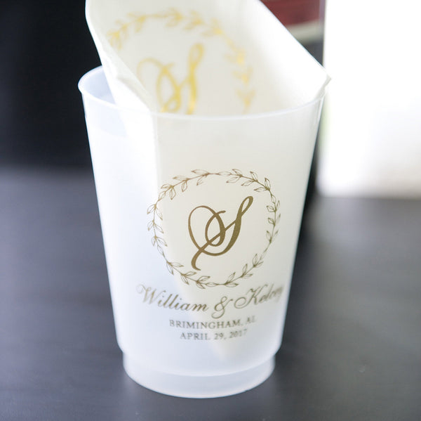 Full Color Wedding Crest 16oz Frosted Cups – SipHipHooray