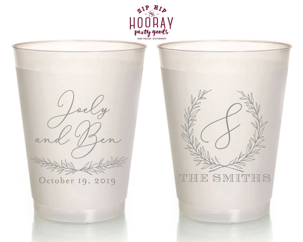 16 Oz. Personalized Frosted Wedding Reception Cocktail Party Cups