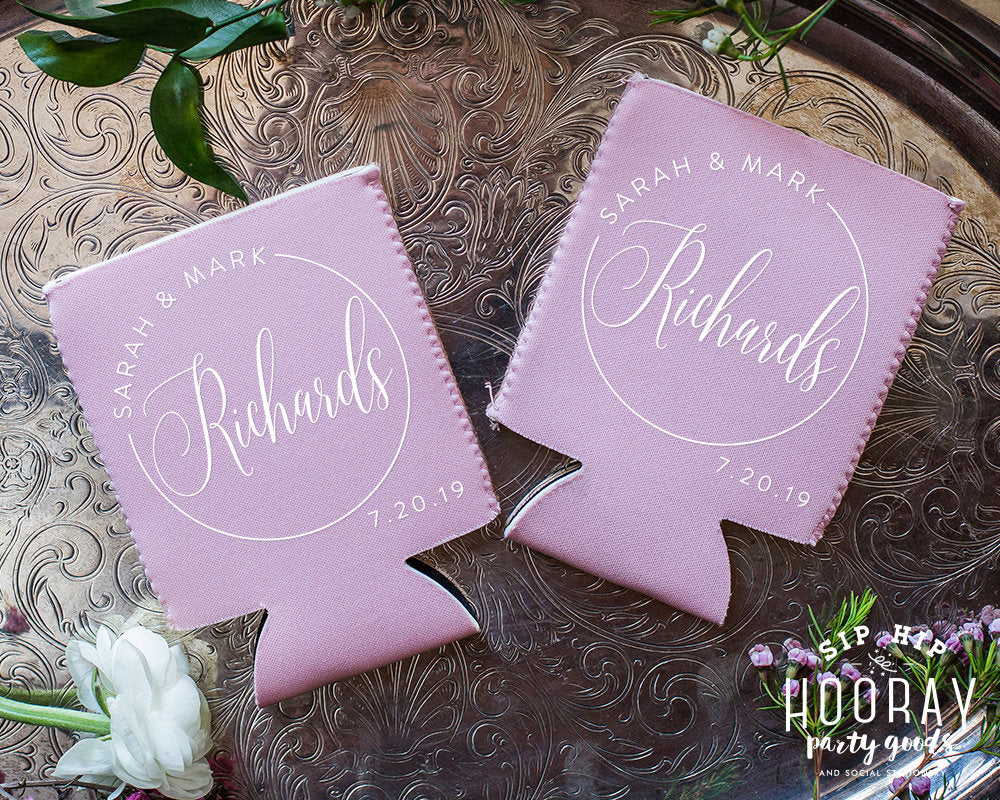 Neoprene Monogrammed Wedding Favors Can Coolers #1970