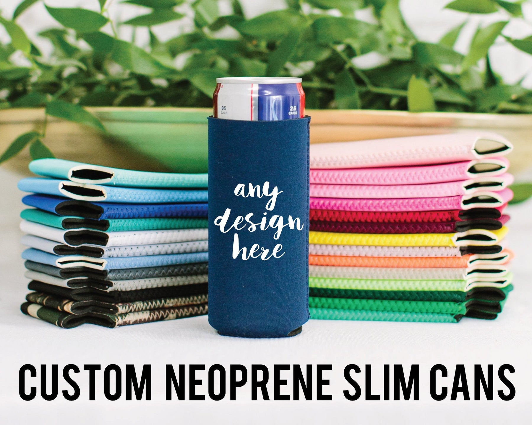 12oz Neoprene Slim Can Koozie  Custom Printed Accessories – Salty