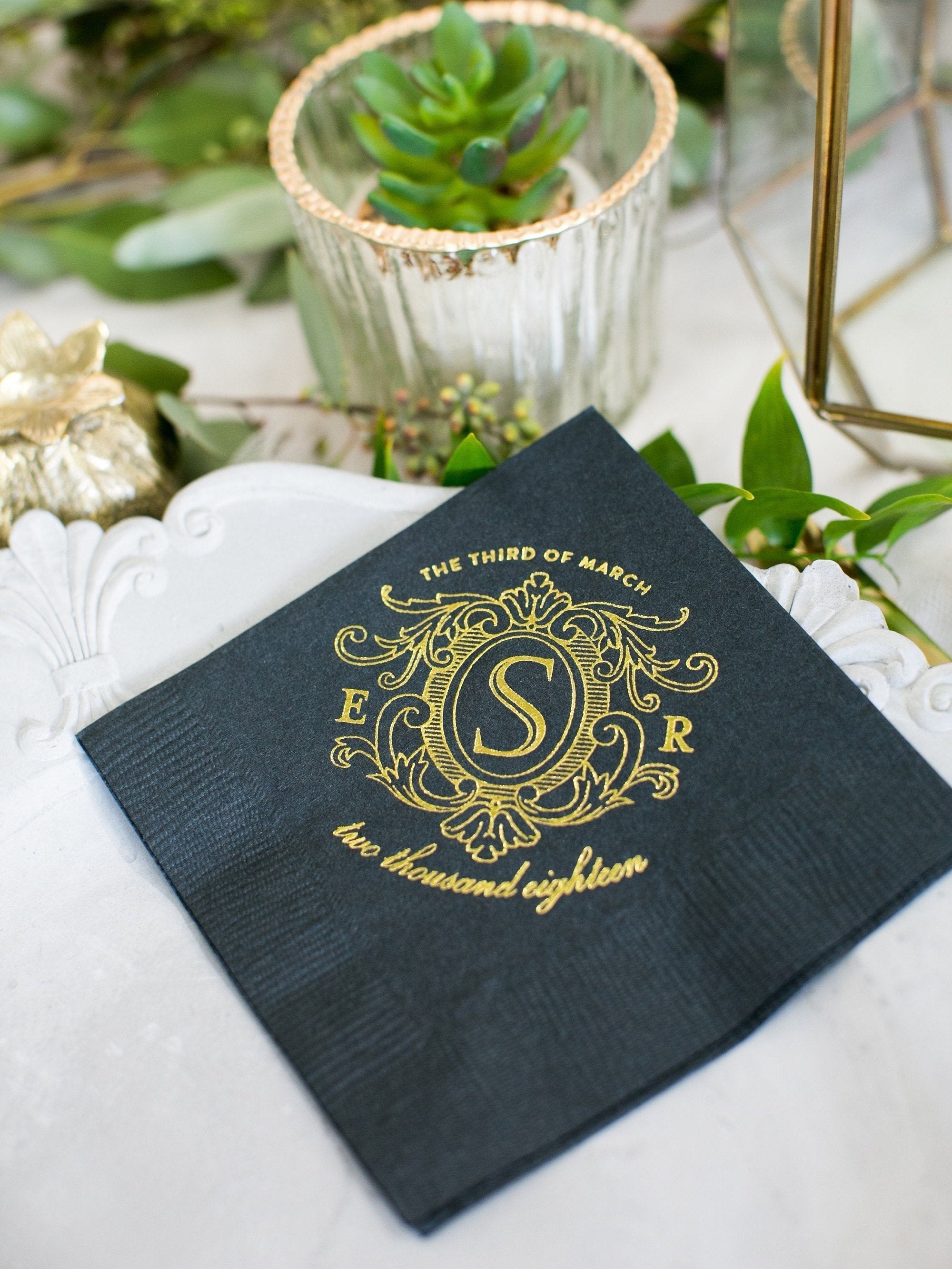 Custom Monogram Beverage Napkins #1496 – SipHipHooray