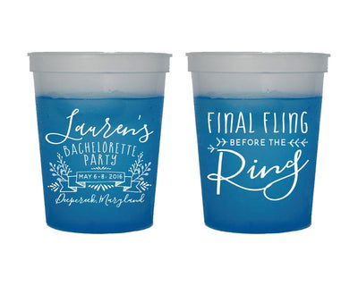 Final Fling Bachelorette Party Color Changing Cups #1405