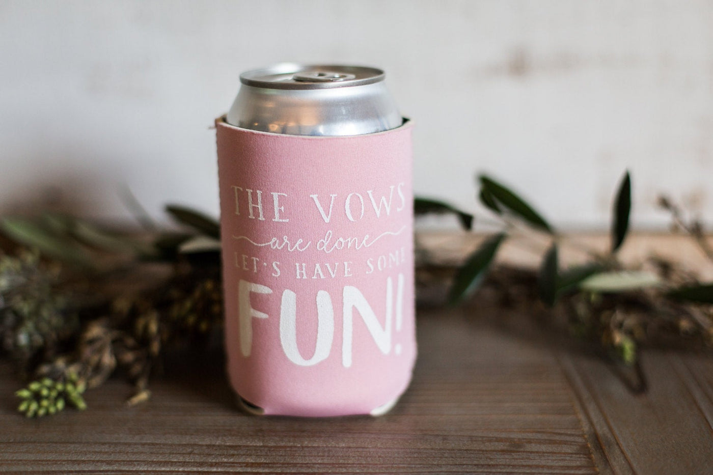 Vows are Done Let's Have Some Fun Neoprene Wedding Custom Can Coolers, #1419