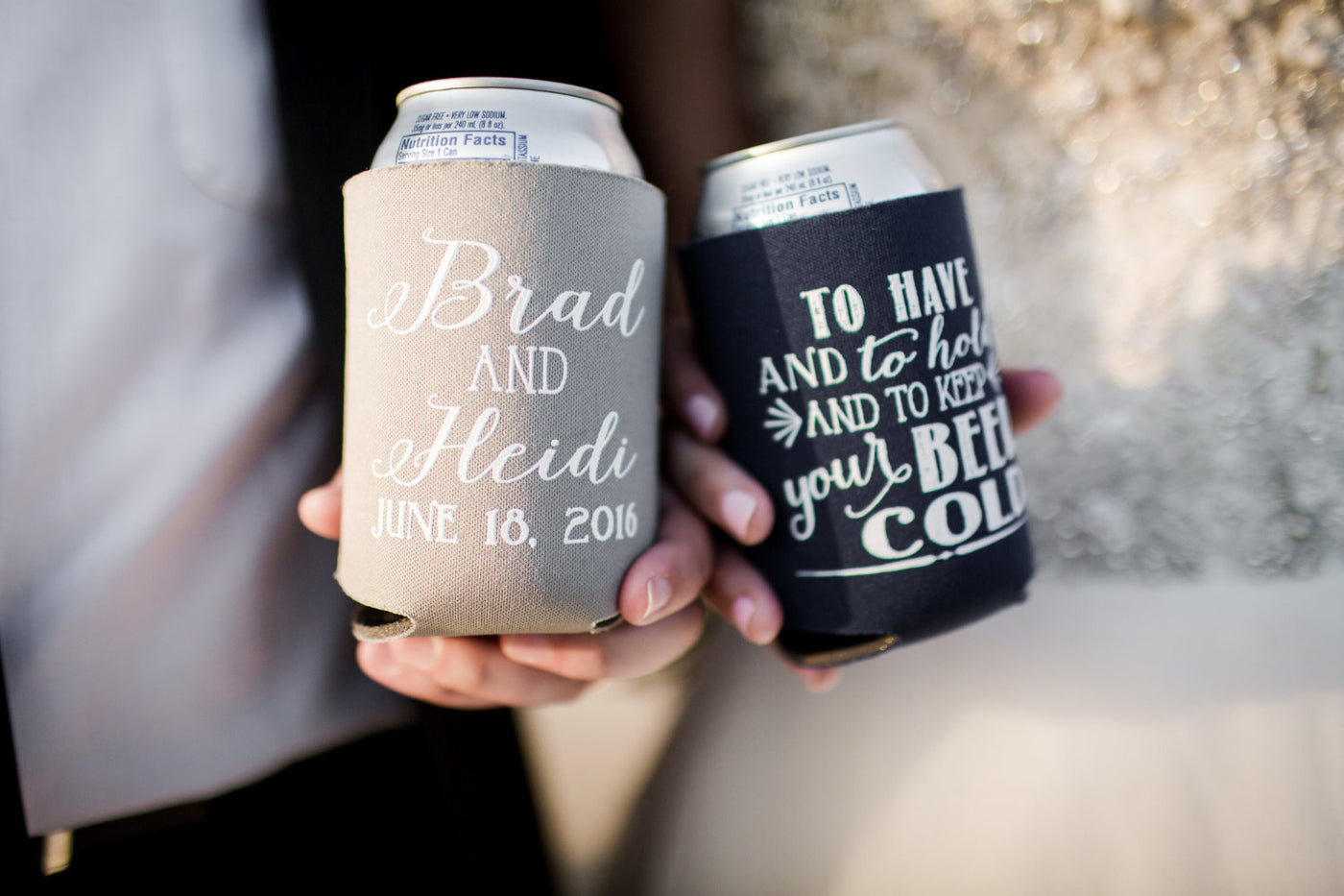 To Have and To Hold Wedding Favor Can Coolers #1212